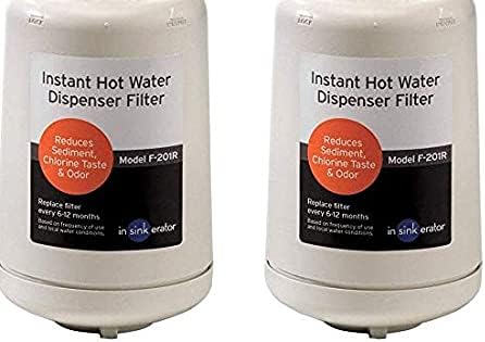 everydrop by Whirlpool Ice and Water Refrigerator Filter 3, EDR3RXD1, Single-Pack & InSinkErator F-201R Replacment Water Filter Cartridges, 2 Count (Pack of 1), White, 2 Pack