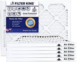 Filter King 16x22x1 Air Filter (MERV 8) (6-Pack) Dust & Allergy Control AC Furnace Filters, MADE IN USA, HVAC, Pleated, Electrostatic (Actual Size: 16 x 22 x .75)