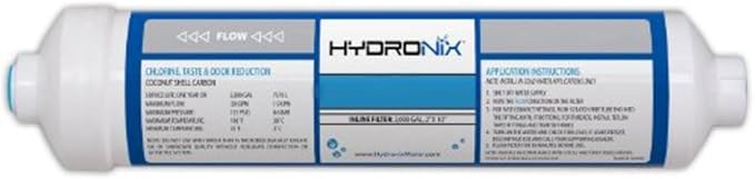 Hydronix ISF-10 Inline Sediment Water Filter for Pre Filtration, 2" x 10", 1/4" NPT Ports