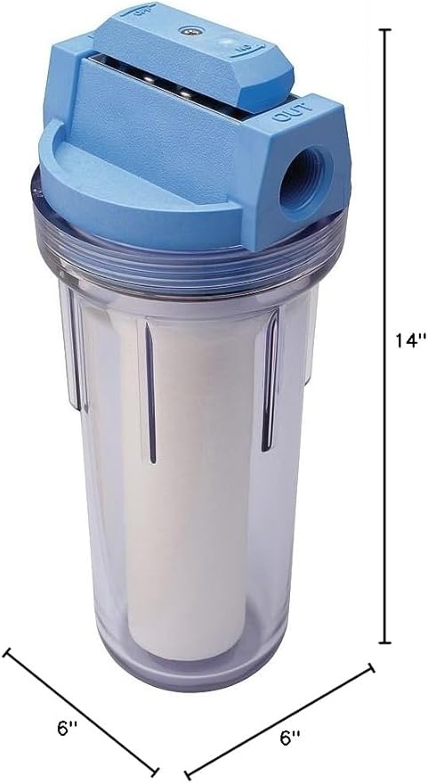 Culligan HF-360A/HF-360B Whole House Water Filter Housing Clear – 3/4" Inlet/Outlet, Standard Duty, Sediment Water Filtration for Home Plumbing & Appliances, NSF Certified