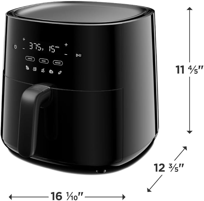 Bundle of Frigidaire EPTWFU01 Water Filtration Filter, 1 Count, White + Frigidaire 3 in 1 Air Fryer - 5.3 Qt Capacity - 5 Preprogrammed Recipes, Black