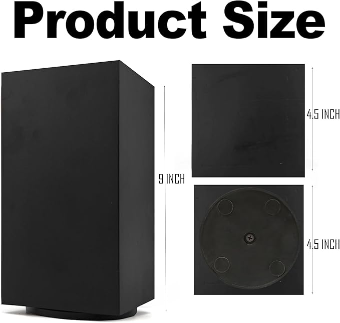 Resafy Black Magnetic Knife Wooden Block 360 Rotatable Knife Holder Rack Magnetic Stands with Strong Enhanced Magnets Kinves Strip,Modern Black Style