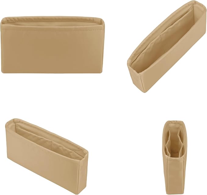 Classic Flap Bag Organizer Insert, Purse Organizer Insert Compatible with Chanel Classic Flap Mini, Lightweight Purse Divider with Pockets (Chai, CF Mini)