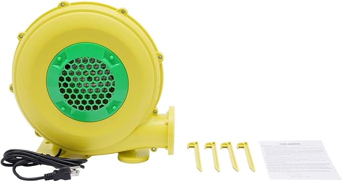 Bounce House Blower, 1100W 1.5HP Air Blower Commercial Electric Blower for Inflatable 3250rpm IP24 Low Noise Portable Fan Pumpfor Water Slide Jumper Bouncy Castle