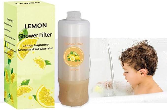 Shower Filter for Hard Water Filter Vitamin C Shower Aromatherapy Replacement Cartridge Bathroom Accessories Remove Chlorine Fluoride Heavy Metals Improves Skin Condition Protects Hair Lemon Scent