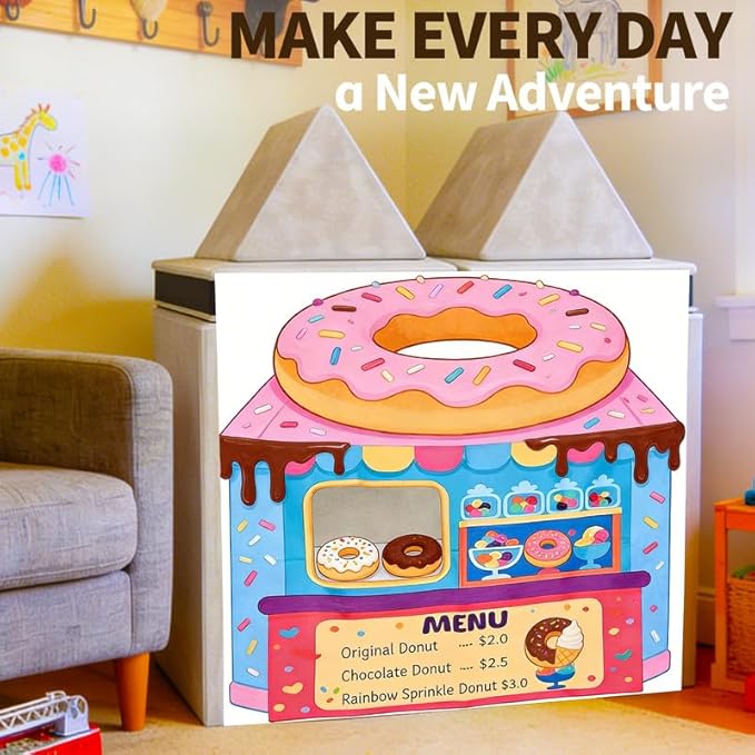 Play Couch Panels – Donut Shop Foam Modular Sofa Panels with Adjustable, Soft Couch Accessories for Creative Arrangements, 33.5×37in