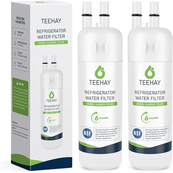 TEEHAY WHR1RXD1 Water Filter Replacement, Compatible with WRS571CIHV, WRS321SDHV, WRS321SDHB, WRS321SDHW, WRS321SDHZ, WRS325SDHV, WRS571CIHB, WRSF5836RZ, WRF560SEYM, WRS325SDHB, 2 Pack