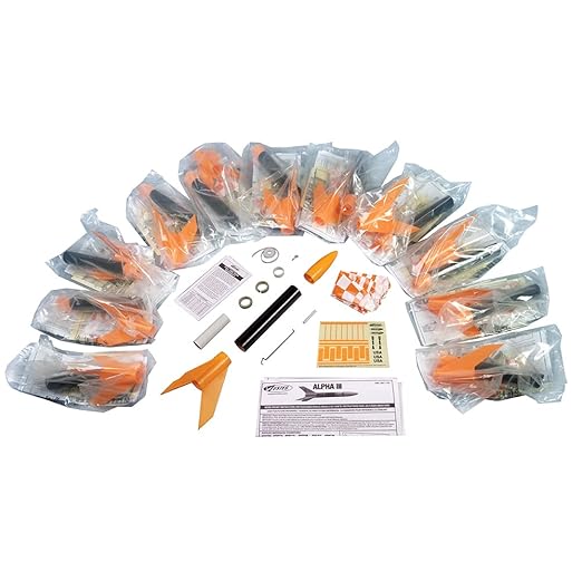 Estes 1751 Bulk Pack of 12 Alpha III Rocket-Building Kits, Beginner Flying-Rocket-Model Kits for Ages 10+