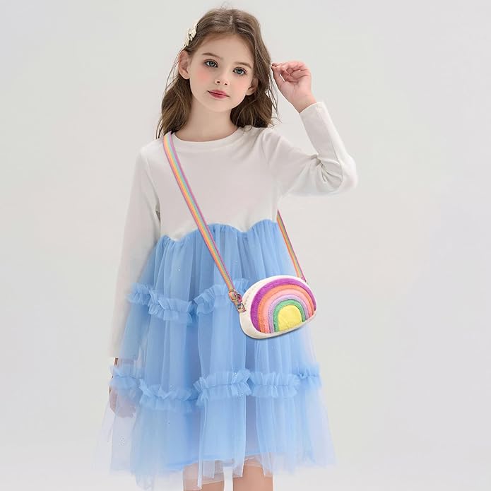 Toddler Purse Easter Basket Stuffers Gifts for Kids: 2 3 4 5 6 7 8 Year Old Girl Birthday Gift, Rainbow Crossbody Bag