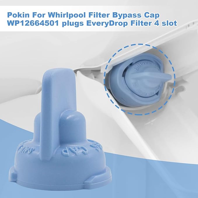 New W11395888 for Whirlpool Filter Bypass Cap WP12664501, 12664501SP