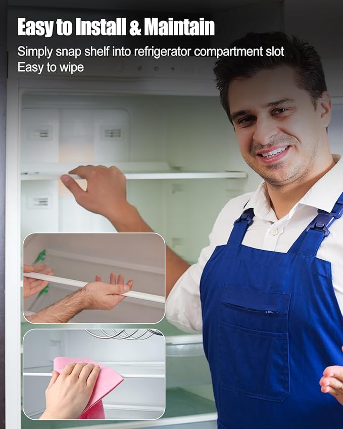 DA97-20646A Freezer Glass Shelf, Refrigerator Glass Shelf Fit for Samsung RS27T5200SR RS27T5201SR RS27T5561SR, Freezer Drawer Bottom Refrigerator Shelf