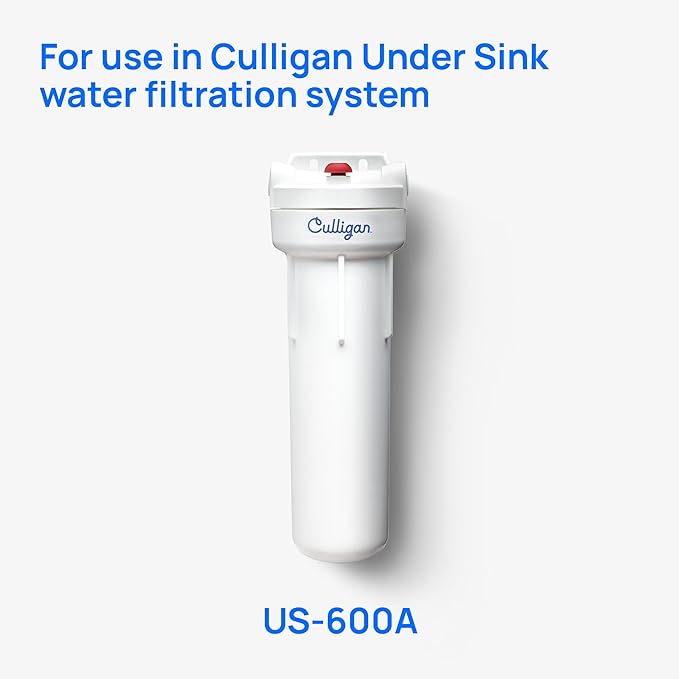 Culligan D-20 Undersink Water Filter Replacement Cartridge for Water Filtration System - Easy Installation & Compatible Design Fits Standard Underskink Systems, Redcuces Sediment, Rust, Dirt & Scale