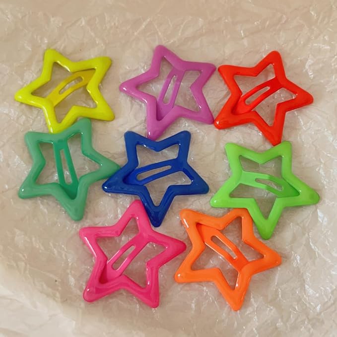 27PCS Star Hair Clips Y2K Glow in The Dark Metal Y2k Hair Accessories for Women Girls Cute Star Barrettes for Long Short Curly Thin Thick Hair Pins Bulk Kawaii Snap Hair Clips Small Styling