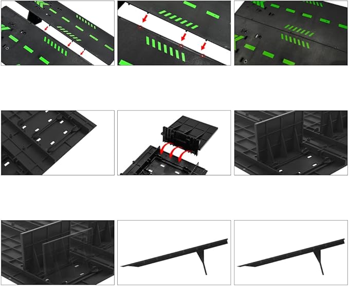 RC Truck Car Ramps for Jumping-Portable, for 1/14 1/16 1/18 1/24 1/30 & Micro Mini Remote Control Car Jumping and Flying Exercises (Black)