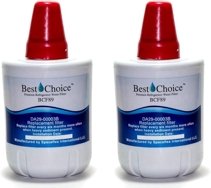 Best Choice Certified Water Filters Compatible with Samsung DA29-00003G Refrigerator Replacement Cartridge DA29-00003B, DA29-00003A, HAFCU1 (2 Pack)