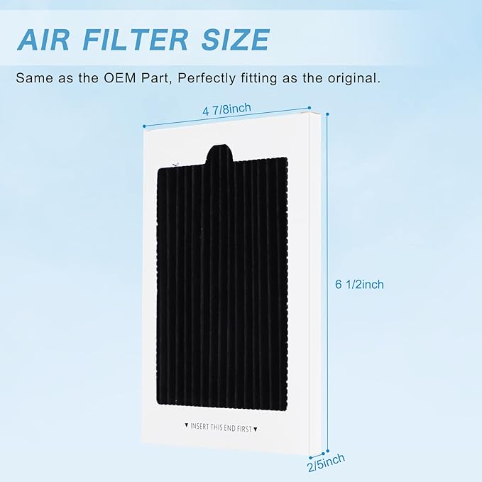 Refrigerator Air Filter Replacement for Frigidaire PAULTRA Pure Air Ultra, Compatible with Electrolux EAFCBF, Kenmore, Freshen Your Fridge with Activated Carbon Air Filter - Part 242061001-4PCS