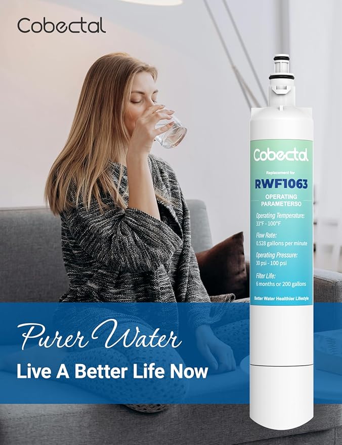 RPWF Water Filter Replacement For g/e RPWF(NOT Fit For R*PWFE),DWF-36, R-3600, MPF15350, OPFG3-RF300, WF277, RWF1063,WSG-4, RWF3600A,2 Pack,by Cobectal