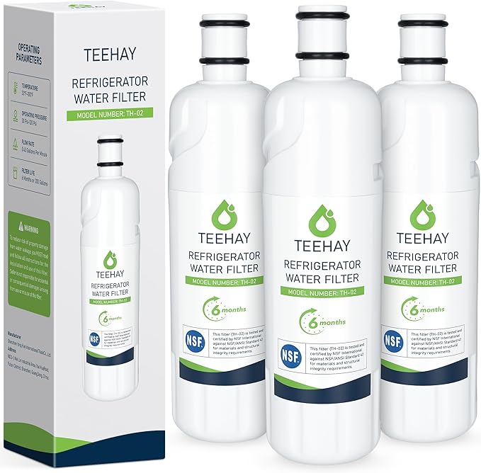 TEEHAY KAD2RXD1 Water Filter 2 Replacement, Compatible with KitchenAid KRFF577KPS, KRFF577KBS, KRMF536RPS, KRMF536RBS, KRQC736RPS, KRMF706ESS, KRMF706EBS, KRFF507HPS, 3 Pack