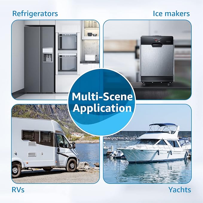 AQUA CREST INL 5 Years Inline Water Filter for Ice Maker with 1/4-Inch Direct Connect Fittings, Idea for Ice Maker, Refrigerator, RV, Inline Refrigerator Water Filter Reduces Chlorine, Taste& Odor