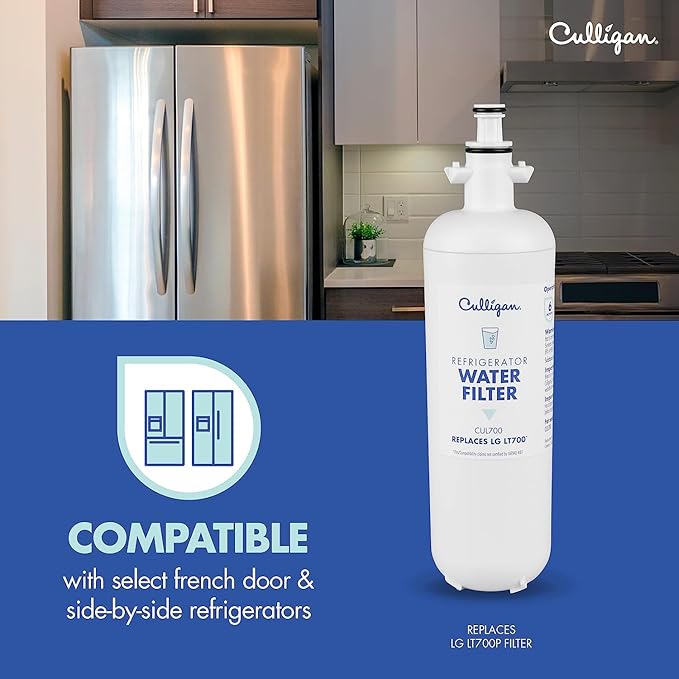 Culligan CUL700 Refrigerator Water Filter Replacement for LG Water Filter (LT700P) Replace Every 6 Months Pack of 1