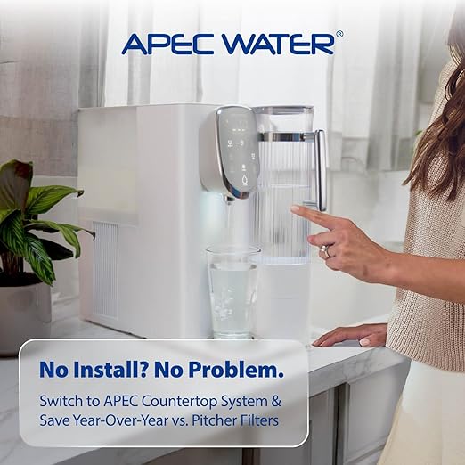 APEC Water Reverse Osmosis Water Filter, Alkaline 6-Stage RO System, WQA Certified to Remove 1K+ Impurities, pH+ Remineralization for Natural Spring Taste, Under Sink Filter 75 GPD