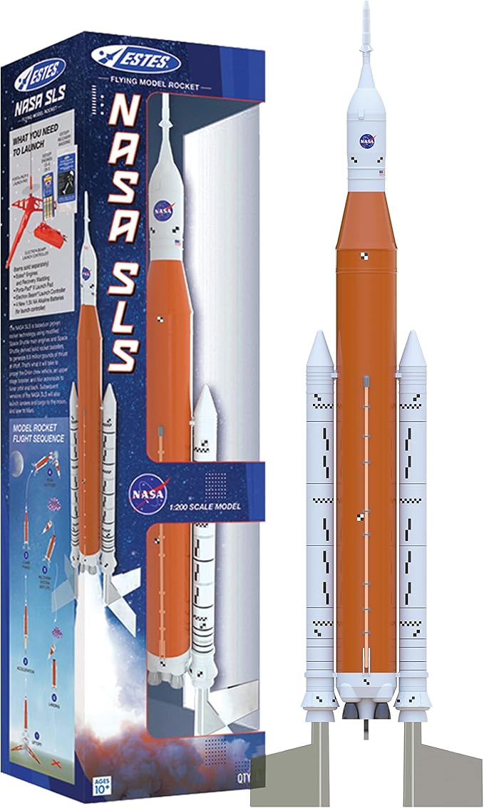 Estes 2206 NASA SLS Scale Rocket-Building Kit, Beginner Flying-Rocket-Model Kit for Ages 10+