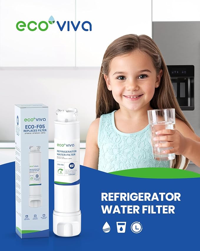 Ecoviva EPTWFU01 Replacement Water Filter, Compatible with Pure Source Ultra II, EPTWFU01C, 012505454226, 4562222, EWF02, PURE SOURCE ULTRA II, 3 Pack
