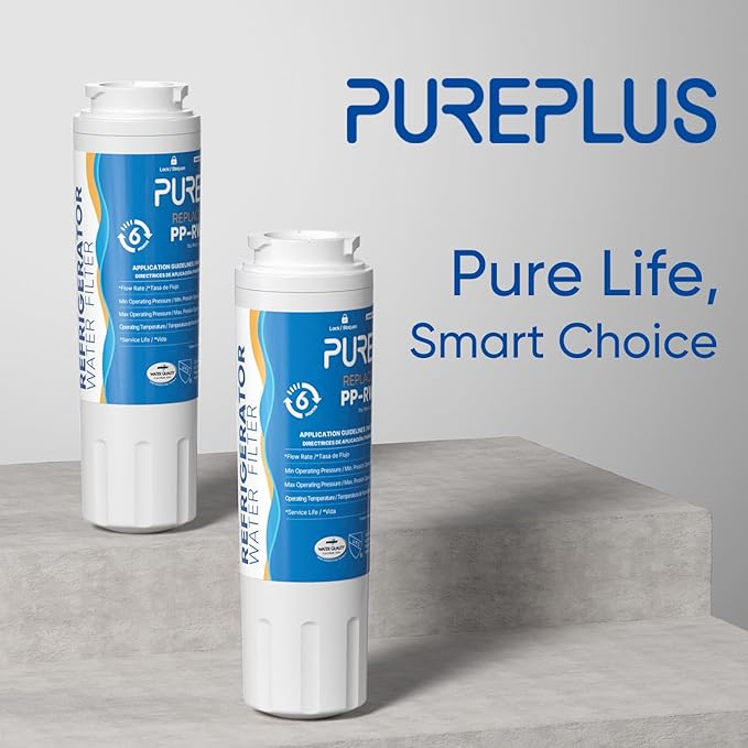 PUREPLUS UKF8001 Refrigerator Water Filter Replacement for Maytag UKF8001P, EDR4RXD1, Everydrop Filter 4, PUR 4396395, Puriclean II, UKF8001AXX-200, UKF8001AXX-750, RWF0900A, RFC0900A, 469006, 4Pack