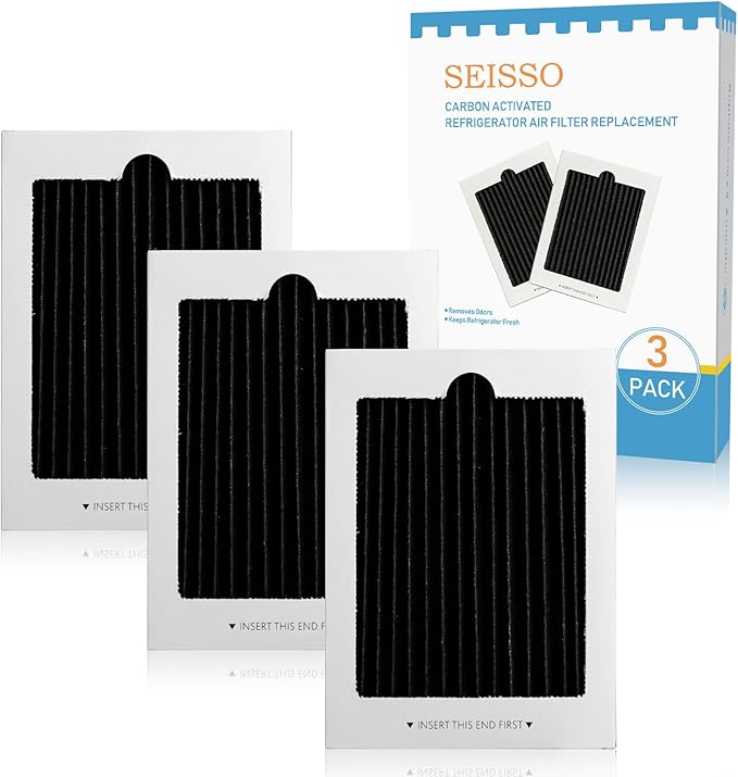 SEISSO Refrigerator Air Filters Replacement Compatible with Frigidaire PAULTRA Pure Air Ultra, EAFCBF Air Filter for Electrolux - Reduce Odors with Activated Carbon Technology - Part 242061001-3 Packs
