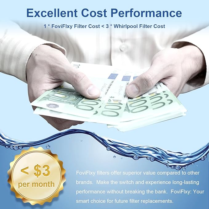 DASEA W10295370A Replacement for Whirlpool® EDR1RXD1, W10295370A, Everydrop® Filter 1, WHR1RXD1, P8RFWB2L, P8WB2L, P4RFWB, 46-9930, 46-9081 (2 Pack)