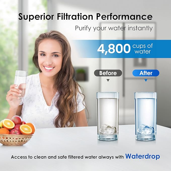 Waterdrop ADQ36006101 Replacement for LG® LT700P® Refrigerator Water Filter and Replacement for LG® LT120F® Refrigerator Air Filter, 3 Combo