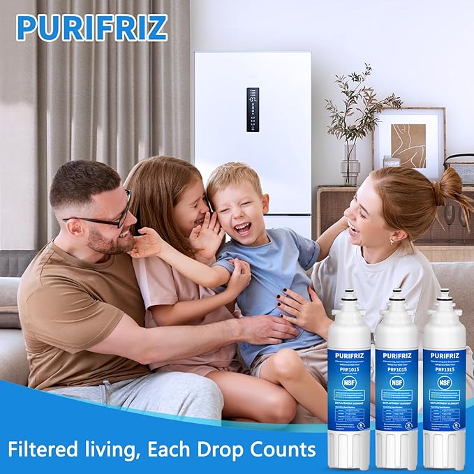3 Pack ADQ73613401 Refrigerator Water Filter, Compatible with LG LT800P, LT800PC, ADQ736134, ADQ73613402, LSXS26326S, LSXS26366S, LMXS30776S, LSXS26366D, LMXC23746S, 46-9490, 469490, 6 Month