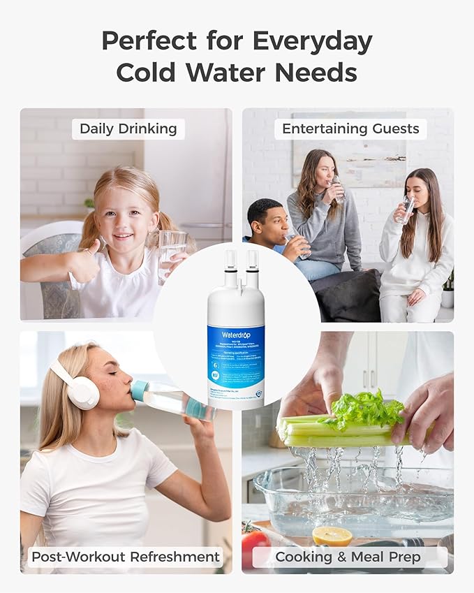 Waterdrop EDR1RXD1 Replacement for W10295370A, Everydrop® Filter 1, EDR1RXD1B, P8RFWB2L, P4RFWB, Kenmore® 46-9081, 46-9930, WD-F38 Refrigerator Water Filter, 1 Filter