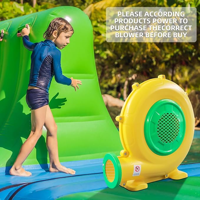 750W Air Blower, Powerful Inflatable Bounce House Blower, Portable Electric Air Blower Fan Pump Perfect for Outdoor Paint Booth, Bouncy Castle, Jumper, Water Slid, Blower Corded (750W 1HP)