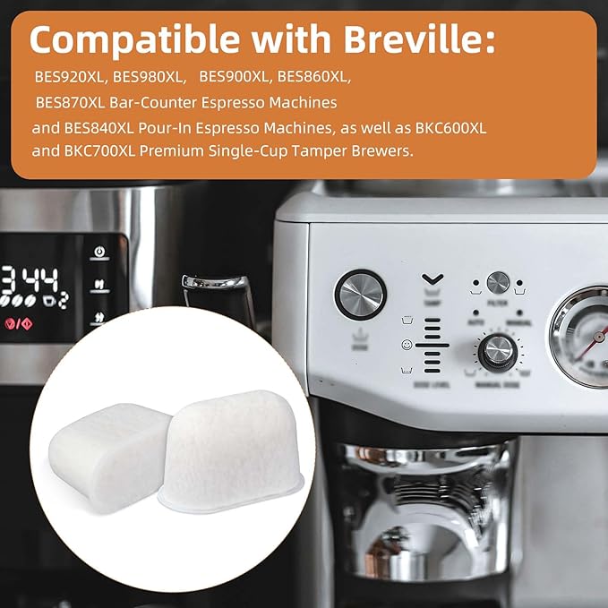6pcs Resin & Activated Carbon Water Filters for Breville Coffee Machines, Espresso Machine Water Filter Replacement for Coffee Makers