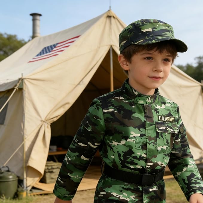 Army Costume for Kids Camo Trooper Soldier Special Forces Costume Halloween Cosplay