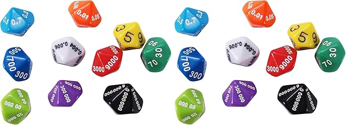 Learning Advantage CTU7309 Place Value & Decimal Dice44; Set of 10 (Pack of 2)