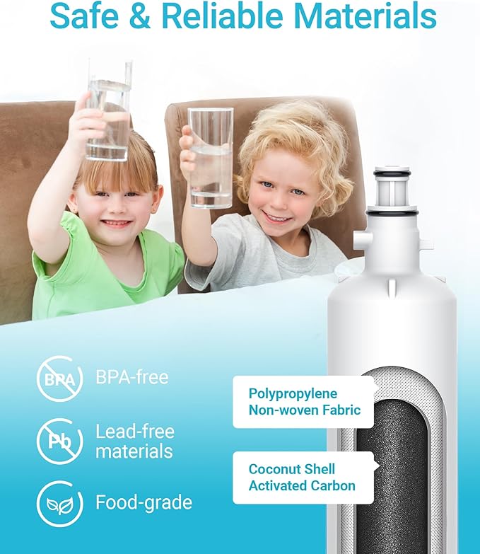 AQUA CREST AQF-FF19C Replacement for GE® RPWFE®, RPWF (with CHIP) Refrigerator Water Filter, Compatible with GYE22HMKES, GYS22GMNES, GYE22HBLTS, DFE28JSKSS, GFE28HMHES, GNE29GYNFS, 3 Filters