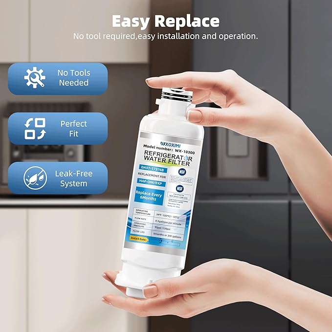 DA97-17376B HAF-QIN/EXP Water Filter Replacement for Samsung HAF-QIN/EXP HAF-QIN RS27T5200SR RF28R7201SR RS22T5201SR RF29BB8600QL RF32CG5400SR RF28R7201SR RF30BB6600QLAA RF32CG5300SR