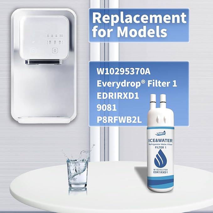 EDR1RXD1 water filter replacement, for Whirlpool W10295370A Everydrop Filter 1 Kenmore 46-9930,46-9081 Compatible with DR1RXD1B, KAD1RXD1,WHR1RXD1, P4RFKB2, P8RFWB2L, 9930,9930P (3)