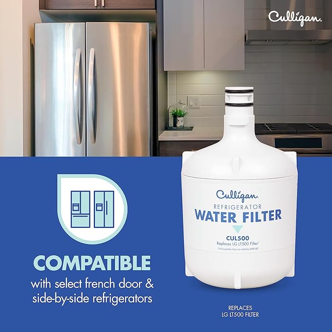 Culligan CUL500 Refrigerator Water Filter Replacement for LG Water Filter (LT500P) Replace Every 6 Months Pack of 1