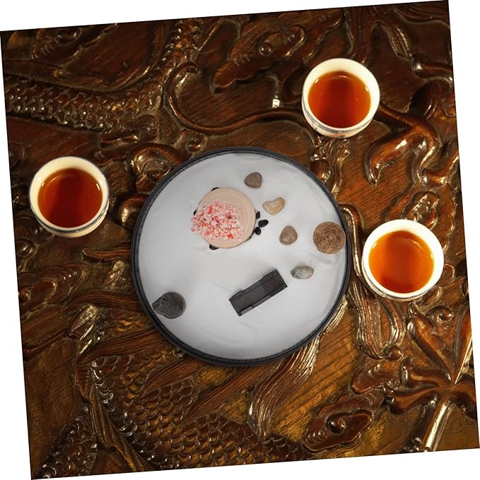 Milisten 1Set Zen Sandbox Ornaments Meditation Adornment for Home Decor Japanese Style Miniature Sand Table Zen Culture Enthusiasts Cozy and Calming Space