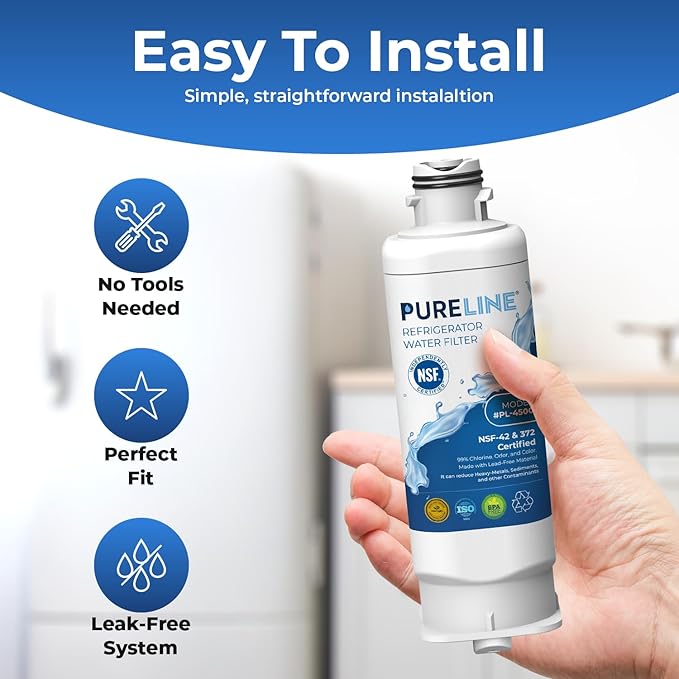 Pureline DA97-17376B Replacement for Samsung DA97-17376B, HAF-QIN/EXP, HAF-QIN, DA97-08006C Refrigerator Water Filter - Reduces Bad Taste & Odor