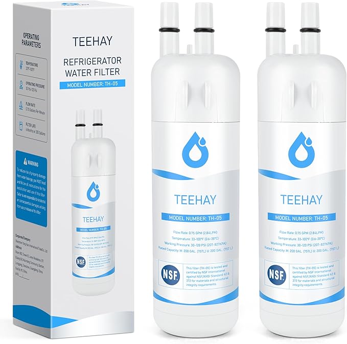 TEEHAY Filter 1 Replacement Filter EDR1RXD1, Compatible with Whirlpool WRS325SDHW, WRS315SDHM, WRS331SDHM, WRS335SDHM, WRS322FDAW, WRS526SIAE, WRS571CIHW, WRS315SDHW, WRSA71CIHZ, 2 Pack