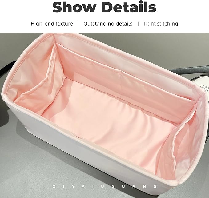 Purse Handbag Silky Organizer Insert Keep Bag Shape Fits LV Speedy 16/20/25/30/35/45 bags, Luxury Handbag Tote Lightweight Sturdy(Pink, Speedy new nano16)