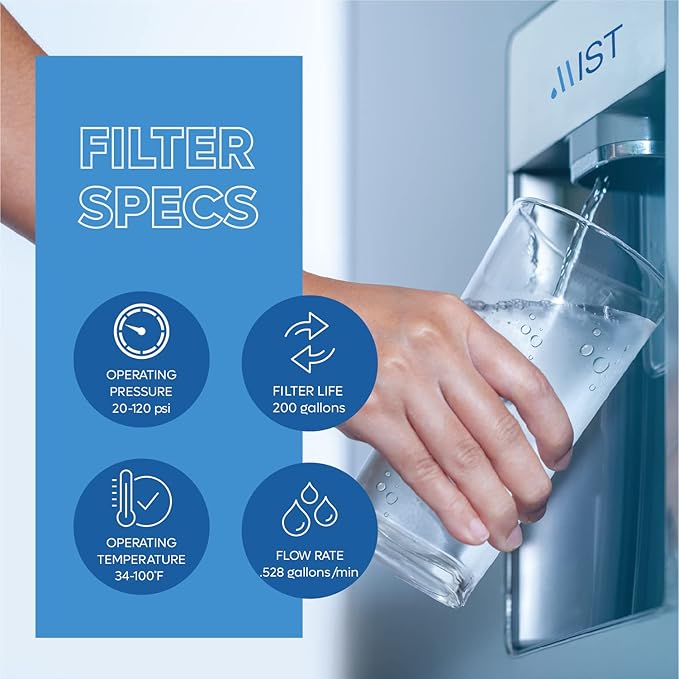Mist Fresh LT120F Refrigerator Air Filter Replacement and LT800P Water Filter Replacement for LG, compatible with ADQ736134, LG ADQ736134, Kenmore 9490, 46-9490, 469490, ADQ73613402(1 & 3 pack bundle)