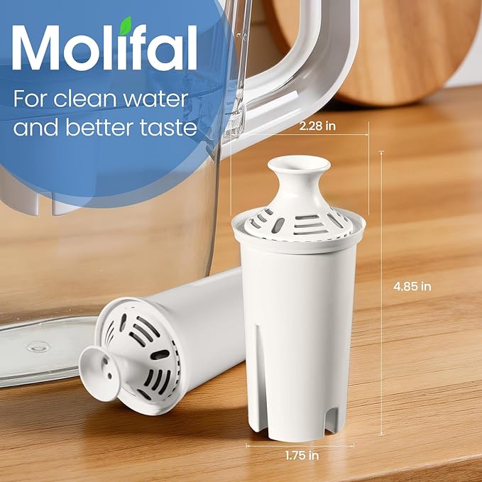 Water Pitcher Filter Replacement for Brita Water Filter, Pitchers and Dispensers, Compatible with Brita Classic,Elite, OB03, Standard, 0806, Ultramax,and Mavea 107007(6 Pack)