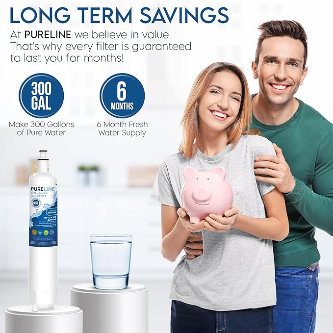 Pureline Replacement for GE® RPWFE® Water Filter (With RFID Chip) RPWF Refrigerator Water Filter. Compatible with GFE28GYNFS, PFE28KYNFS