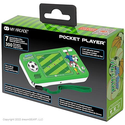 My Arcade All Star Arena Pocket Player- Sports Game Console with 307 Retro Games, Basketball, Soccer, Baseball