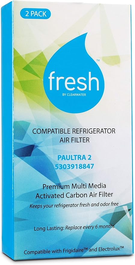 FRESH Paultra2 Refrigerator Air Filter Replacement for Frigidaire, Pureair Ultra 2, Pure Air Ultra 2, Pureair Ultra ll, Electrolux 242047805, 5303918847, EAP12364179 (4 Pack) Air filter by MIST